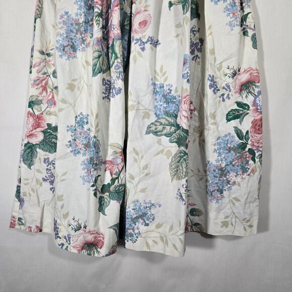 Vintage Sharon Young Cotton A Line Pleated Midi Skirt Western Cottage Country 6 - Picture 5 of 8